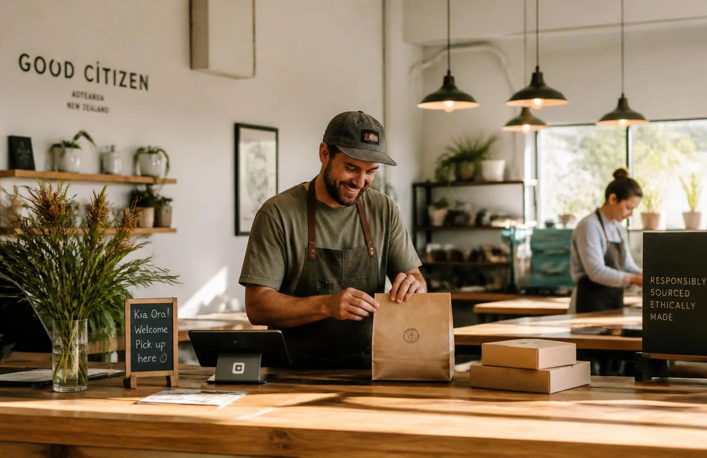 A New Zealand small business owner at work